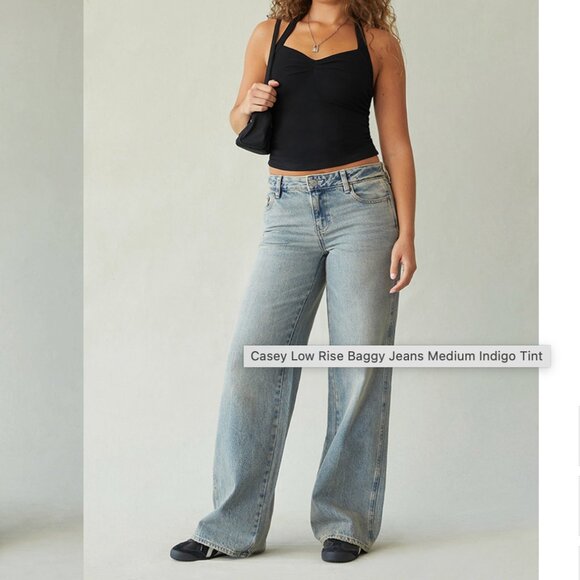 NEW Pacsun Casey Low Rise Baggy Jeans Medium Indigo Tint NWT Size 26 - Picture 2 of 16